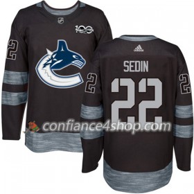 Adidas Maillot de Hockey Vancouver Canucks Daniel Sedin 22 1917-2017 100th Anniversary Noir Authentic - Homme